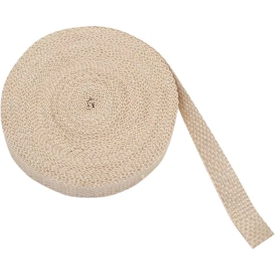 500-1000 – HELIX RACING Exhaust System Wrap, 50 Foot Length 1 Inch Width Tan Fiberglass Withstands 1200 Degree Fahren...